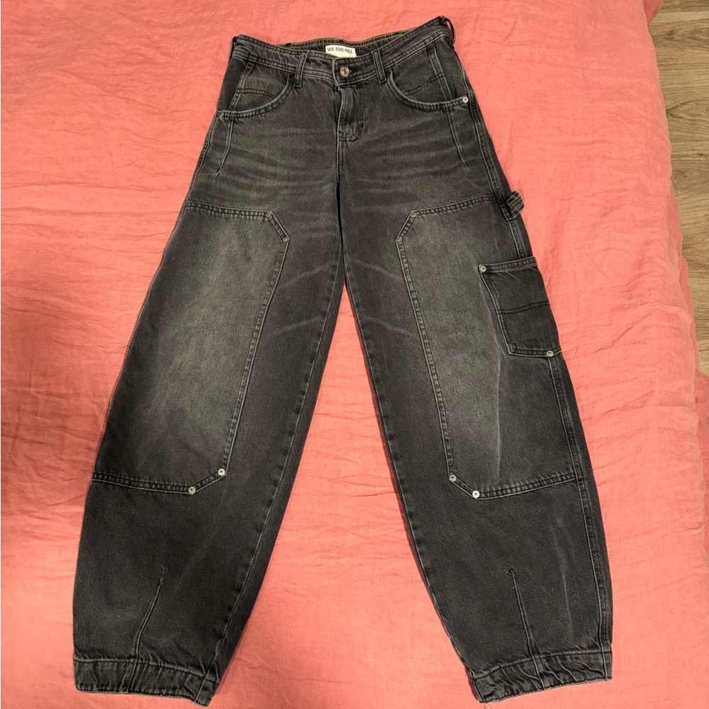 Free People Barrel Black Carpenter Jeans.